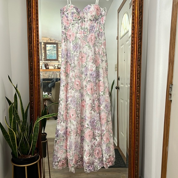 Corset Gown TRIXXI Juniors Floral Embroidered Size 15 - Picture 3 of 13